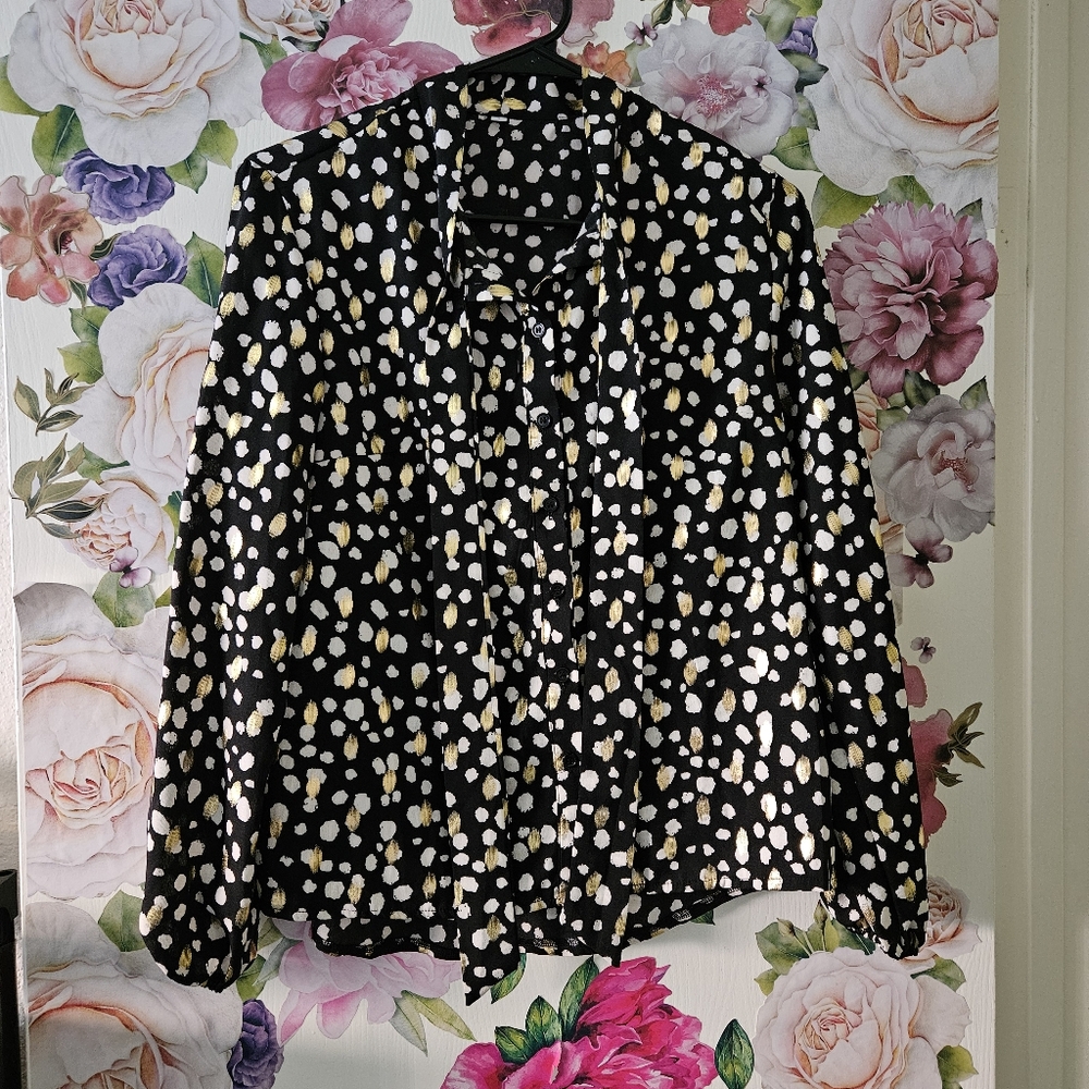 Black and White Polka Dot Women's Top
